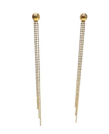 Boucles d'oreilles pendantes en or jaune 18k 4.14 Grs