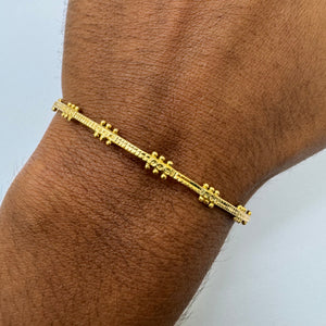 Bracelet Jonc en Or Jaune 18K Travaillé 9.18 Grs