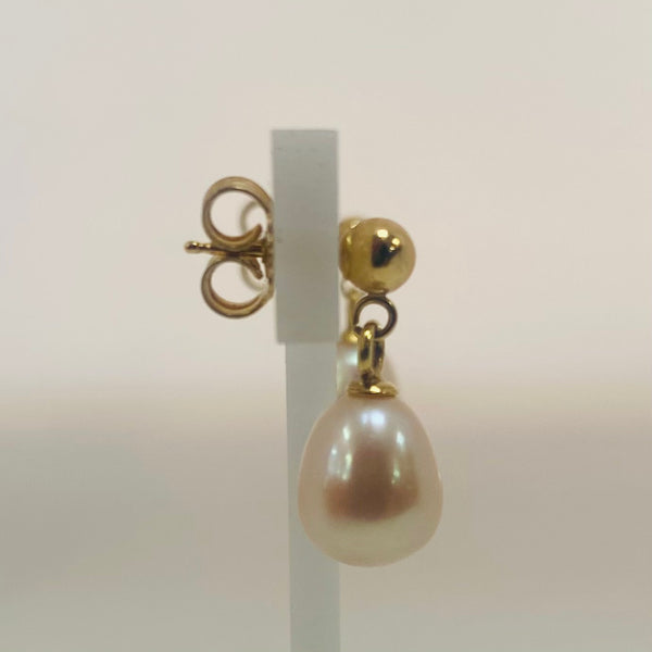 Boucles d'oreilles en Or Jaune 18K avec Perles