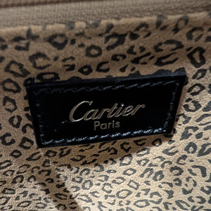 Cartier Panthère 2004 Noir Cuir Sac à Main en très Bon Etat