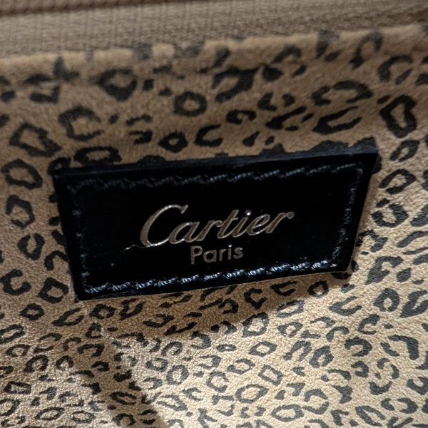 Cartier Panthère 2004 Noir Cuir Sac à Main en très Bon Etat