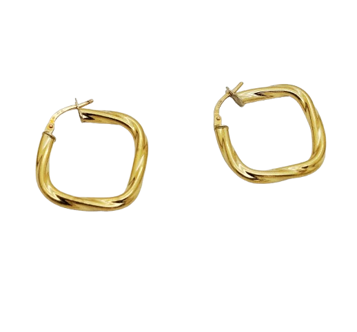 Boucles d'oreilles créoles en or jaune 18K 1.70 Grs