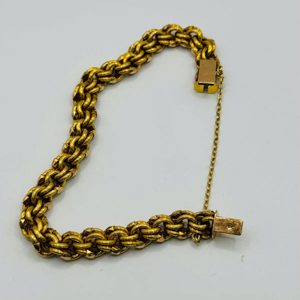 Bracelet Maillon Torsadé Or Jaune 18K Lg20cm