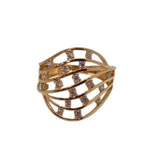 Bague Or Jaune 18K avec Oxyde Zirconium 4.01 Grs - Taille 55