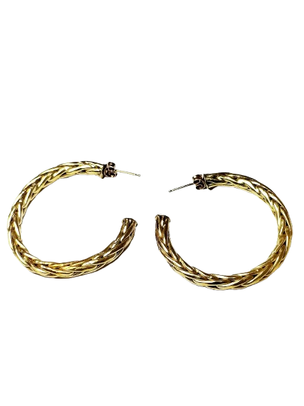 Boucles d'oreilles Palmier Or Jaune 18K 5.46 Grs