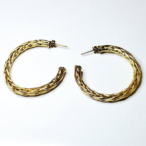Boucles d'oreilles Palmier Or Jaune 18K 5.46 Grs