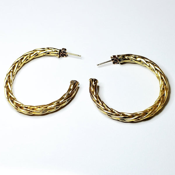 Boucles d'oreilles Palmier Or Jaune 18K 5.46 Grs