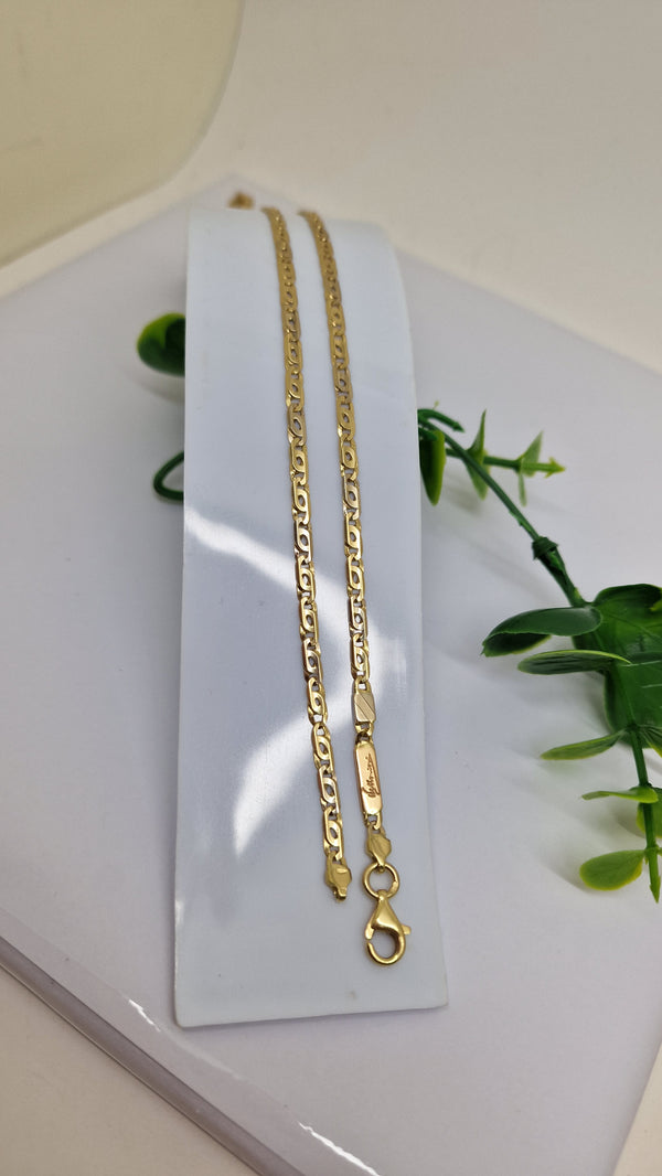 Collier Princesse en Or Jaune 18k, Maille Marine - 12.65 Grs