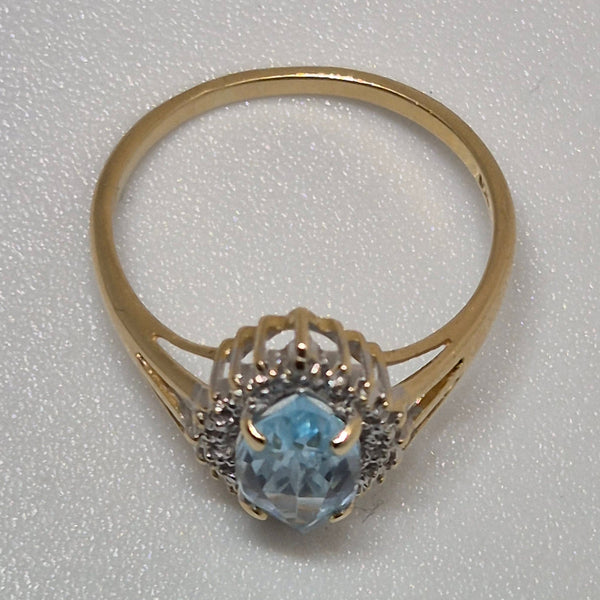 Bague Marquise en Or Jaune 18K - Taille 58