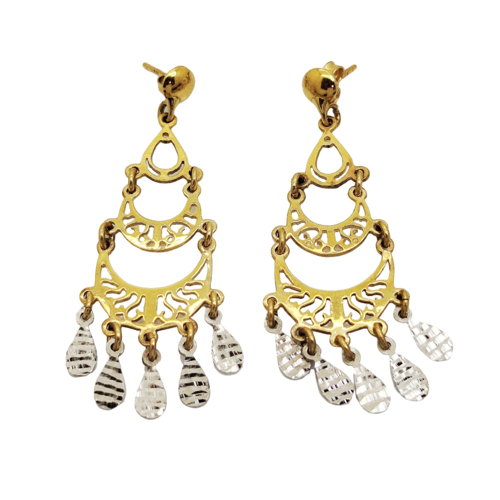 Boucles d'oreilles en Or Jaune et Or Blanc 18K - 6.80g