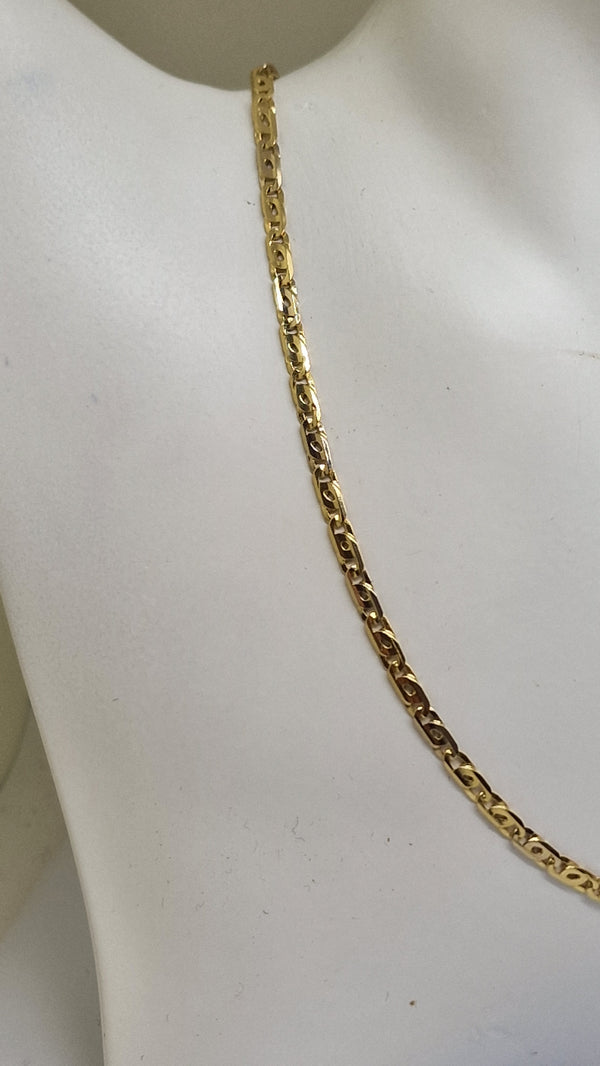 Collier Princesse en Or Jaune 18k, Maille Marine - 12.65 Grs