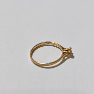 Solitaire en or jaune 18 carats avec Oxyde de Zirconium - T 55