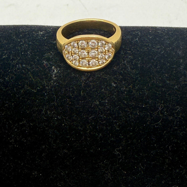 Bague Tank en Or Jaune 18 Carats avec Oxyde de Zirconium - T 56