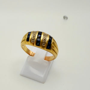 Bague or 18K jaune - Oxyde de zirconium - Taille 56