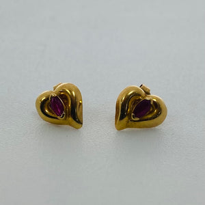 Boucles d'oreilles en or avec rubis