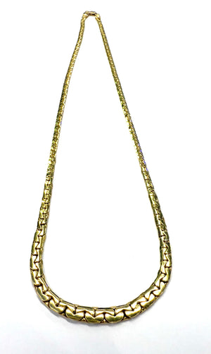 Collier Ras du Cou Or Jaune Maille Haricot 18k