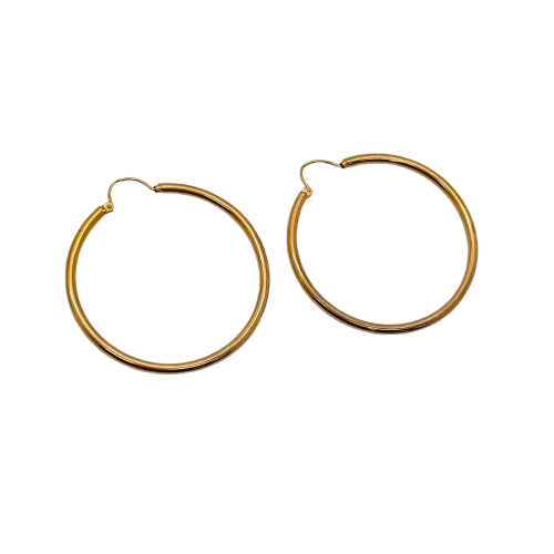 Boucles d'oreilles créoles en or jaune 18K 7.40 Grs