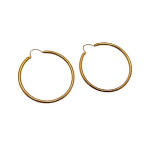Boucles d'oreilles créoles en or jaune 18K 7.40 Grs