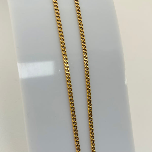 Collier ras-du-cou en or jaune 18 carats, maille gourmette - 3.71 Grs