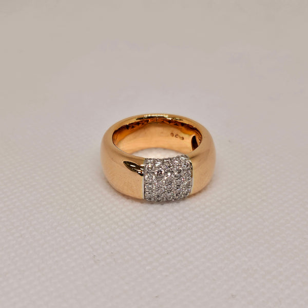 Bague en Or jaune et diamants 0.76 carat T.54