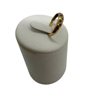 Bague Demi-Tour Empierrée en Or Jaune 18 Carats Taille 51