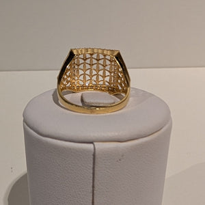 Bague Tank Or Jaune 18 K - 3,55 g- Taille 58
