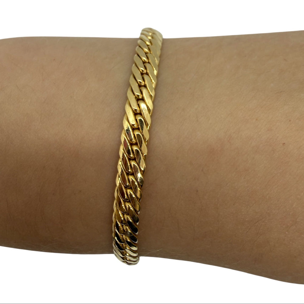 Bracelet Maillon Anglais en Or Jaune 18 Carats