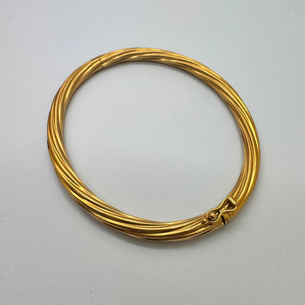 Bracelet Jonc Or Jaune 18K Tête d'Aigle - 16.59 Grs