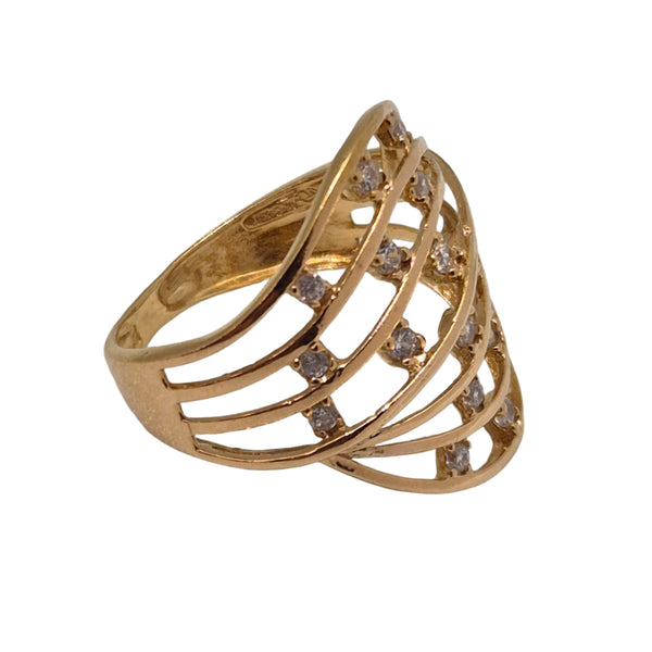 Bague Or Jaune 18K avec Oxyde Zirconium 4.01 Grs - Taille 55