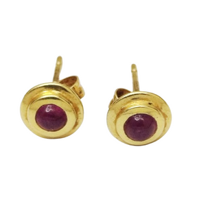 Boucles d'oreilles Or Jaune 18K avec Saphir 1.70 Grs