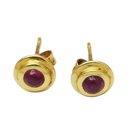 Boucles d'oreilles Or Jaune 18K avec Saphir 1.70 Grs