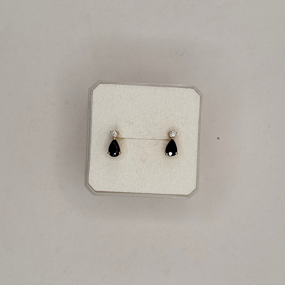 Boucles d'oreilles en Or 18k avec saphirs et oxydes