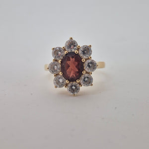 Bague Marguerite en Or Jaune 18K avec oxydes