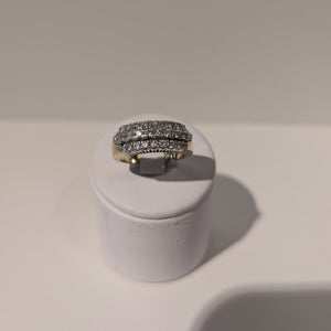 Bague Baguette en Or Jaune avec 28 Diamants - T 60