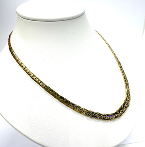 Collier Ras du Cou Or Jaune Maille Haricot 18k