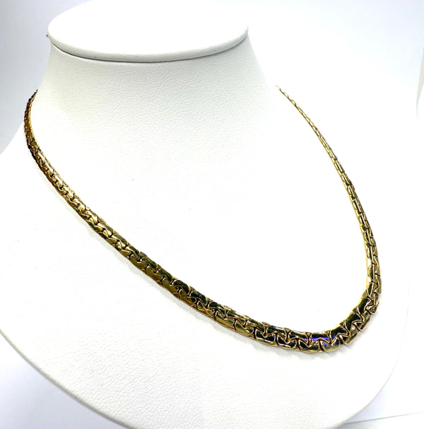 Collier Ras du Cou Or Jaune Maille Haricot 18k