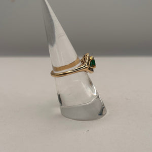 Bague Émeraude et Diamant Or Jaune 18K - 4.14 Grs