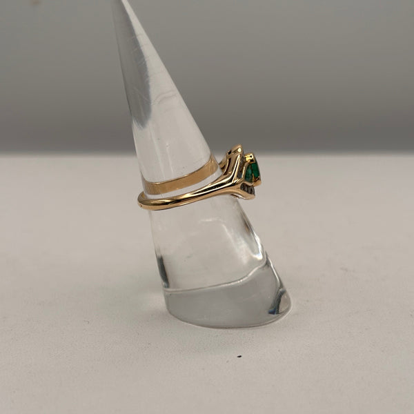 Bague Émeraude et Diamant Or Jaune 18K - 4.14 Grs