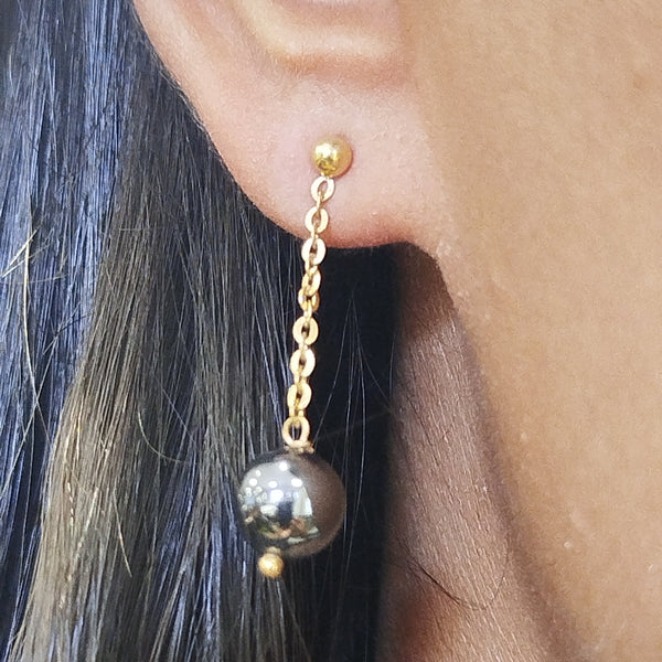 Boucles d'oreilles Pendante en Or Jaune 18 carats 3.58 Grs