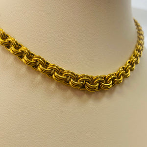 Collier Ras du Cou Original en Or Jaune 18 Carats - 23.45 Grs