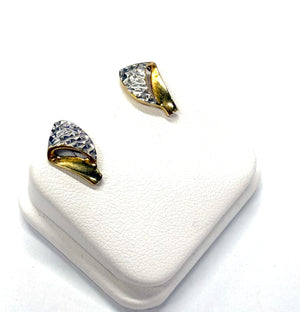 Boucles d'oreilles Or Jaune et Blanc 18K 2.07 Grs