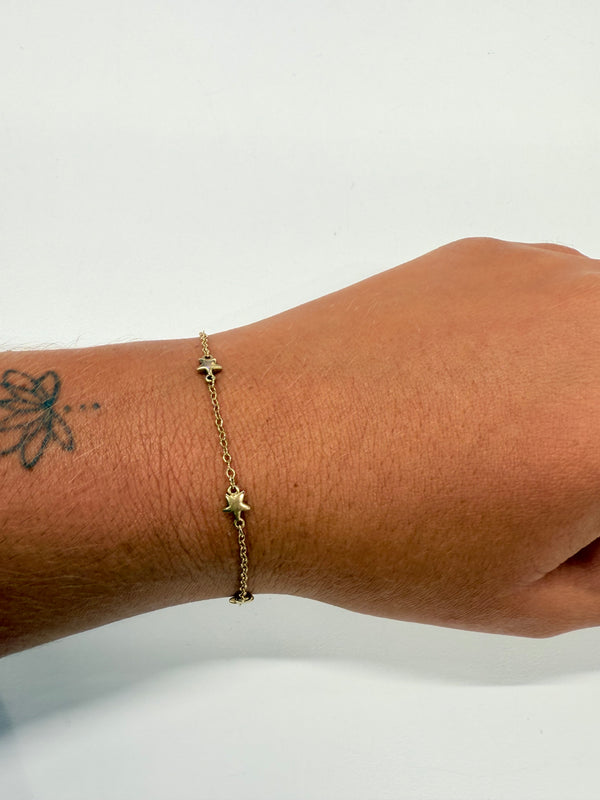 Bracelet étoile en or jaune 18k Lg 18.5cm