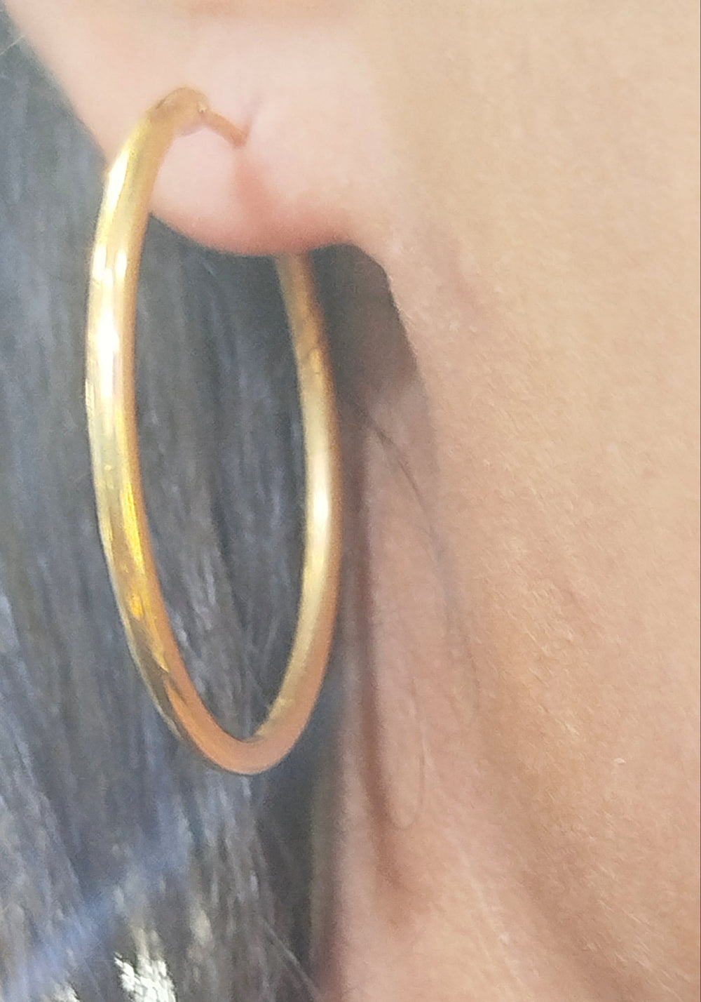 Boucles d'oreilles créoles en Or Jaune 18K 2.85 Grs