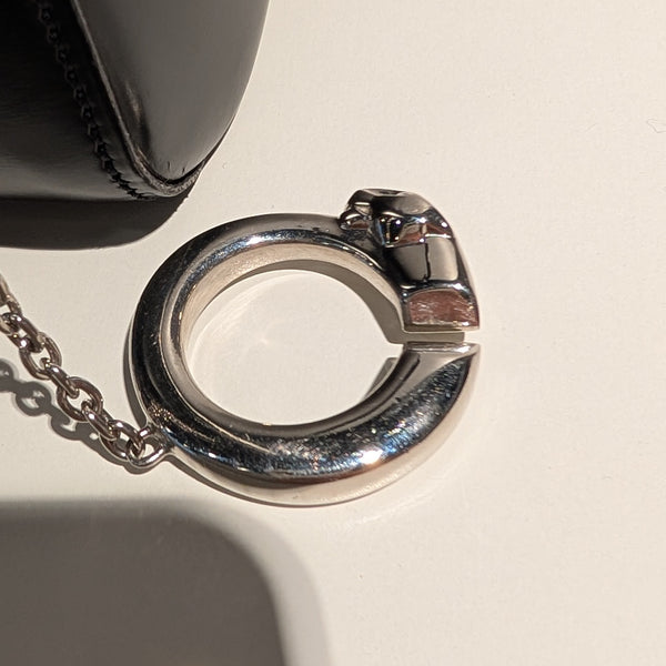Cartier Panthère 2004 Noir Cuir Sac à Main en très Bon Etat