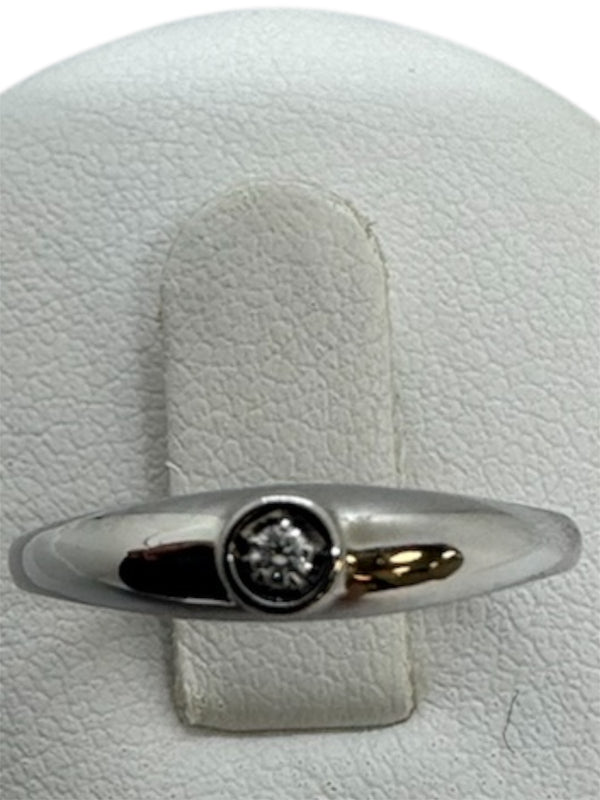 Bague Solitaire Or Blanc 18K avec Pierre Incolore