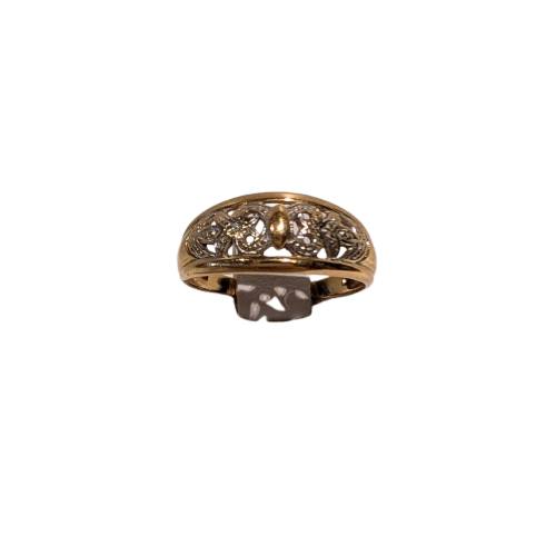 Bague Tank Or Jaune et Blanc 18K 2.68 Grs - Taille 52