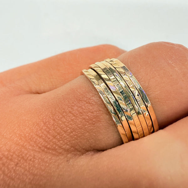 Bague semainier en or jaune 18K-taille 52