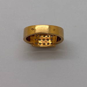 Bague Tank en Or Jaune et Blanc 18K 5.18 Grs - Taille 53