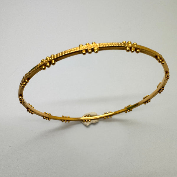 Bracelet Jonc en Or Jaune 18K Travaillé 9.18 Grs
