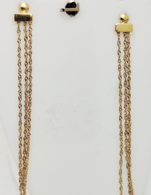 Boucles d'oreilles pendantes en Or Jaune 18K